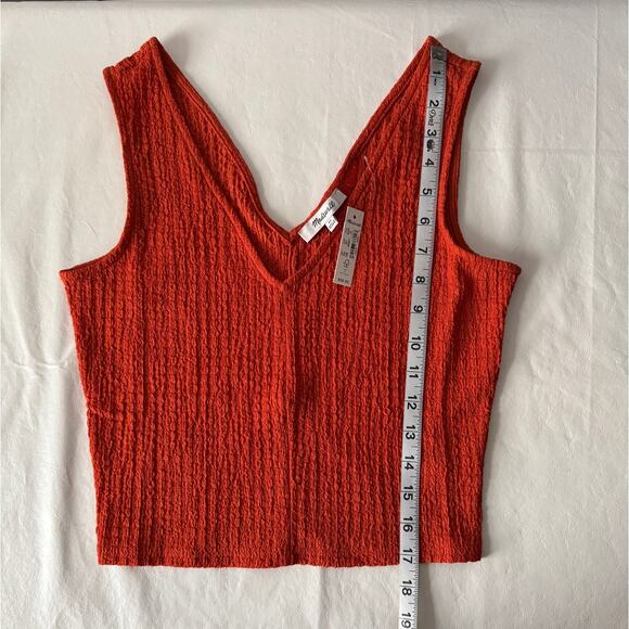 New Madewell V-Neck Sleeveless Crop Top in Copperwashed Orange Size XS - Picture 12 of 12